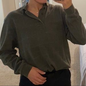 Green long sleeve polo shirt by Lands’ End! Size M